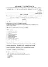 SHAWBURY PARISH COUNCIL Agenda March 2019